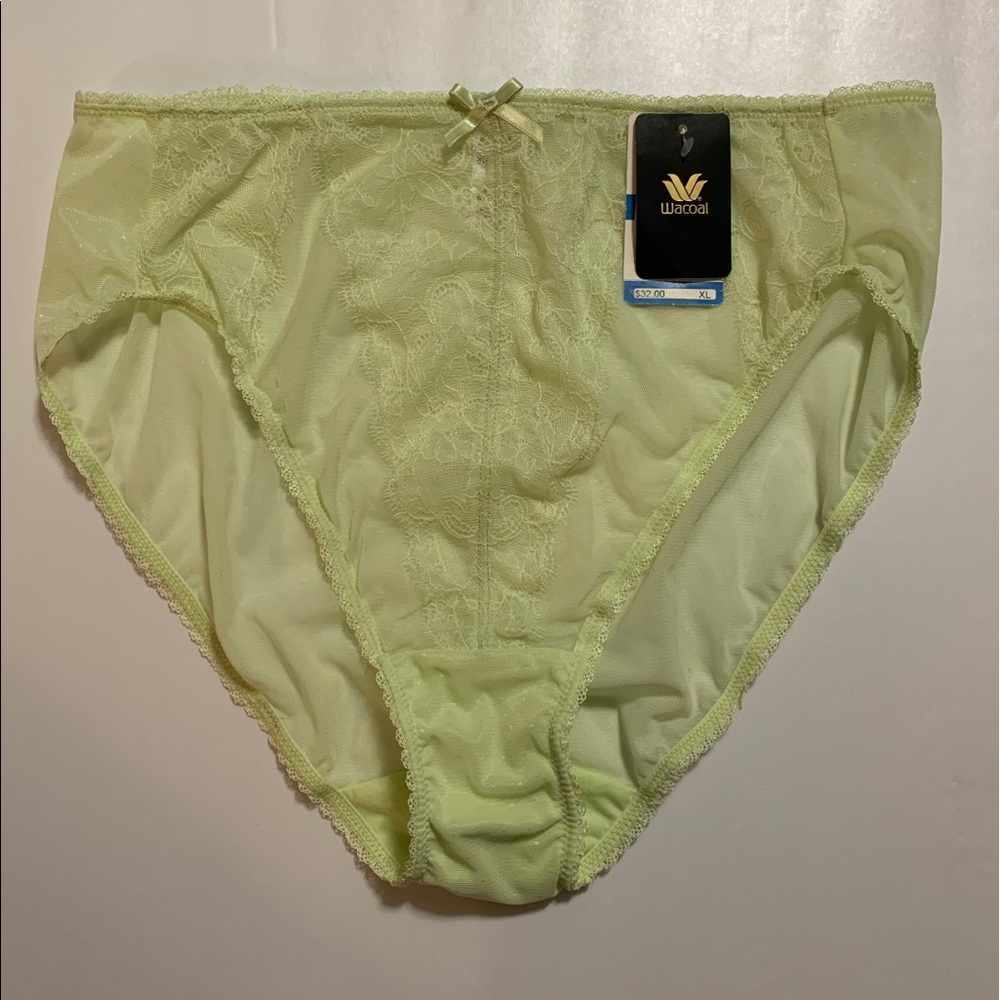 New Retro Chic Lace Wacoal Panties light green XL